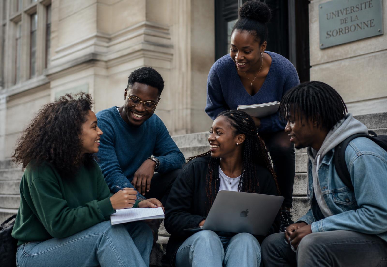 Étudiant·es échangeant sur un campus universitaire en France